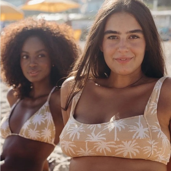 ☀️RIP CURL☀️ SURF PALMS CROP SURF PALMS BANDED CHEEKY BIKINI SET - Picture 10 of 16